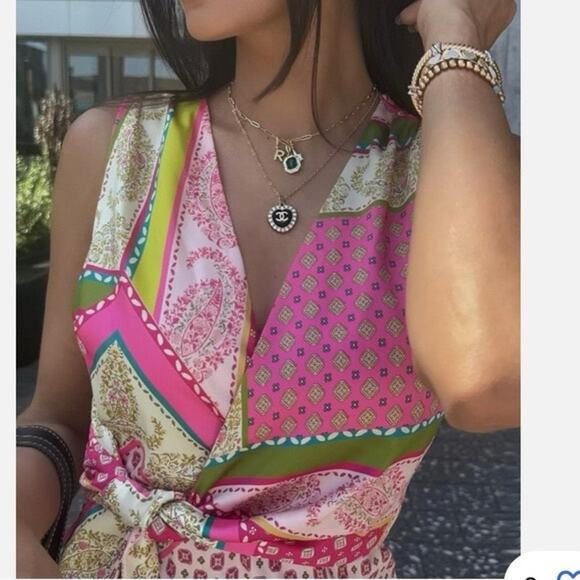 ZARA BLOGGER FAVORITE PATCHWORK PRINT DRESS - Picture 6 of 14